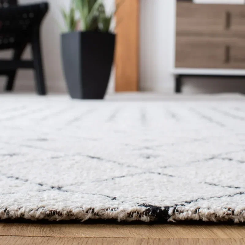 Tapete Pátina Bandas Bereberes en Beige con Negro