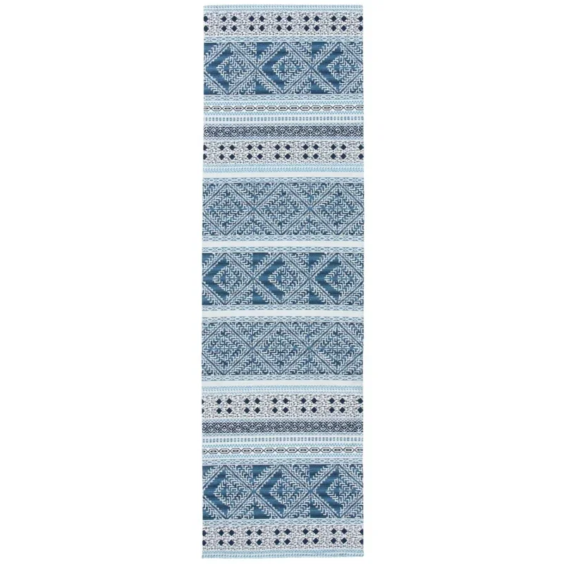 Tapete Pátina Bandas Kilim en Azul