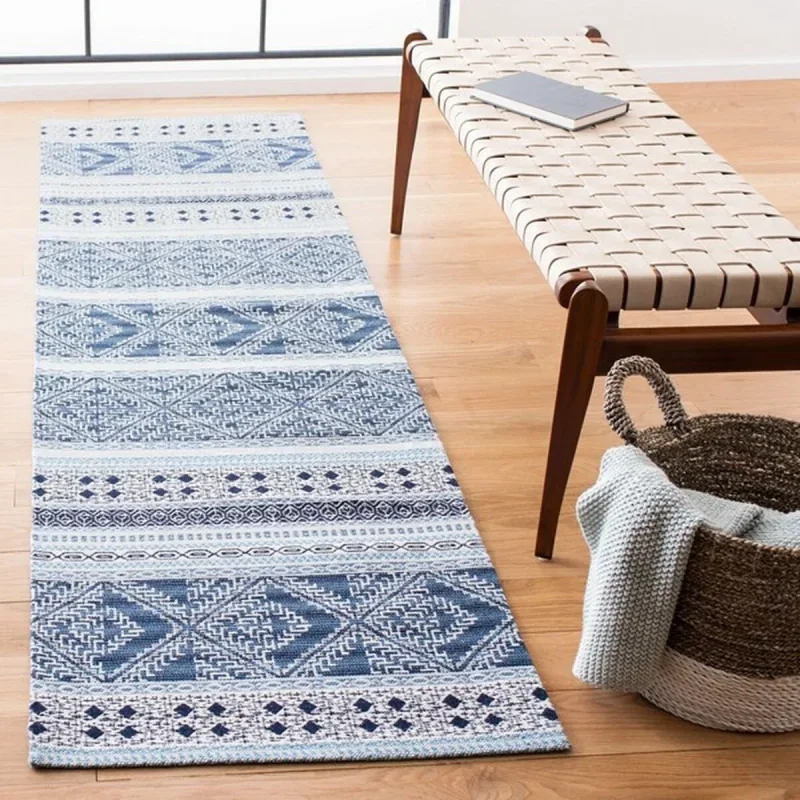 Tapete Pátina Bandas Kilim en Azul