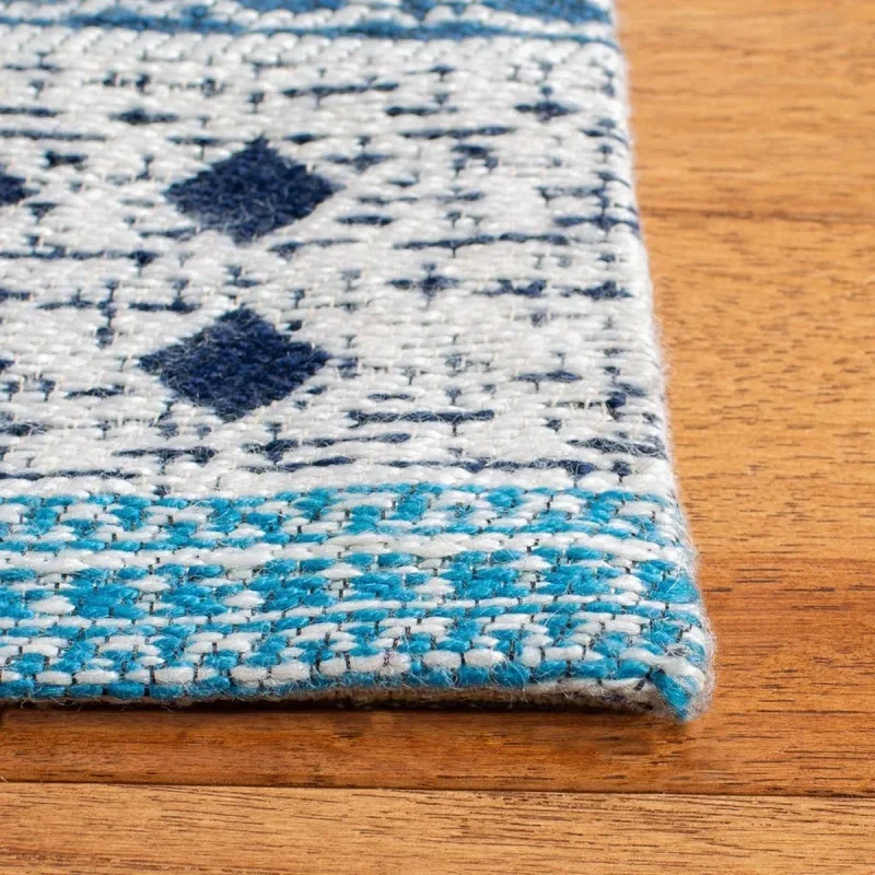 Tapete Pátina Bandas Kilim en Azul