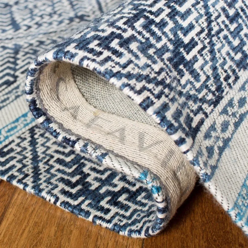 Tapete Pátina Bandas Kilim en Azul