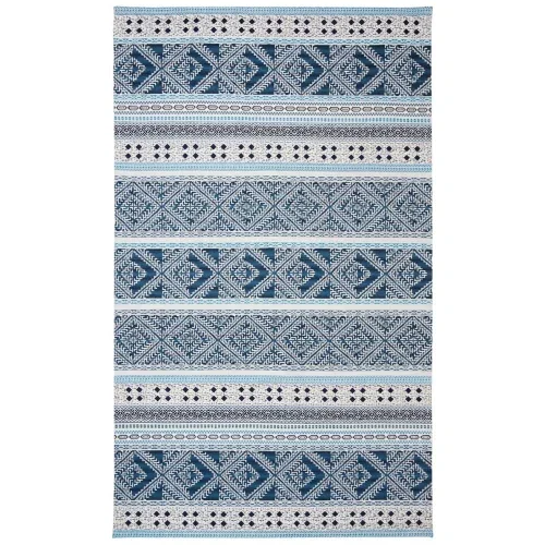 Tapete Pátina Bandas Kilim en Azul
