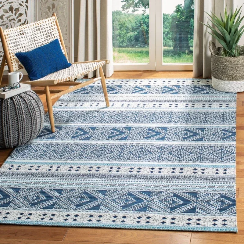 Tapete Pátina Bandas Kilim en Azul