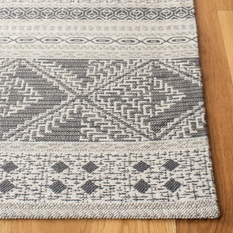 Tapete Pátina Bandas Kilim en Gris