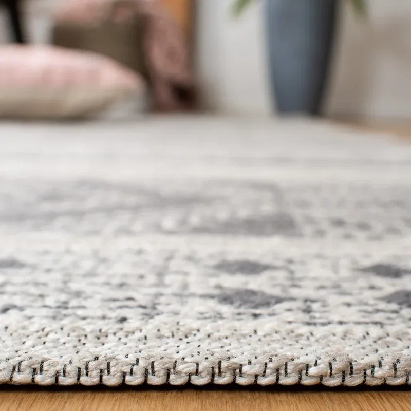 Tapete Pátina Bandas Kilim en Gris