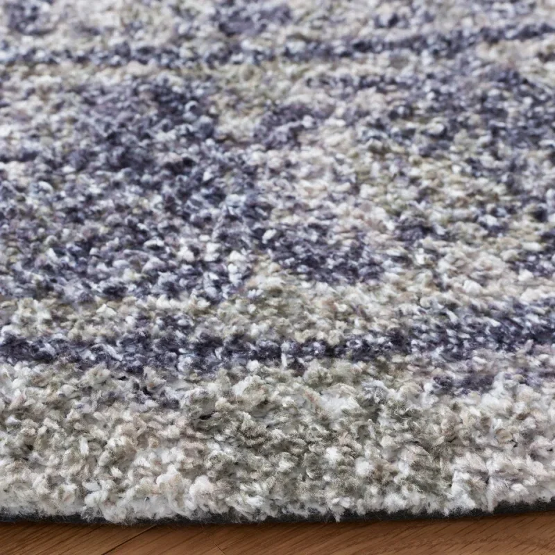Tapete Pátina Medallón Floral Persa en Azul Marino con Verde Salvia
