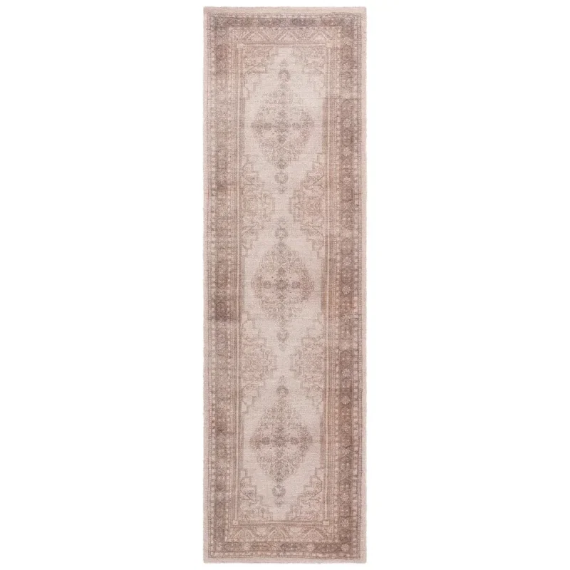Tapete Pátina Medallón Monocromático en Gris con Beige