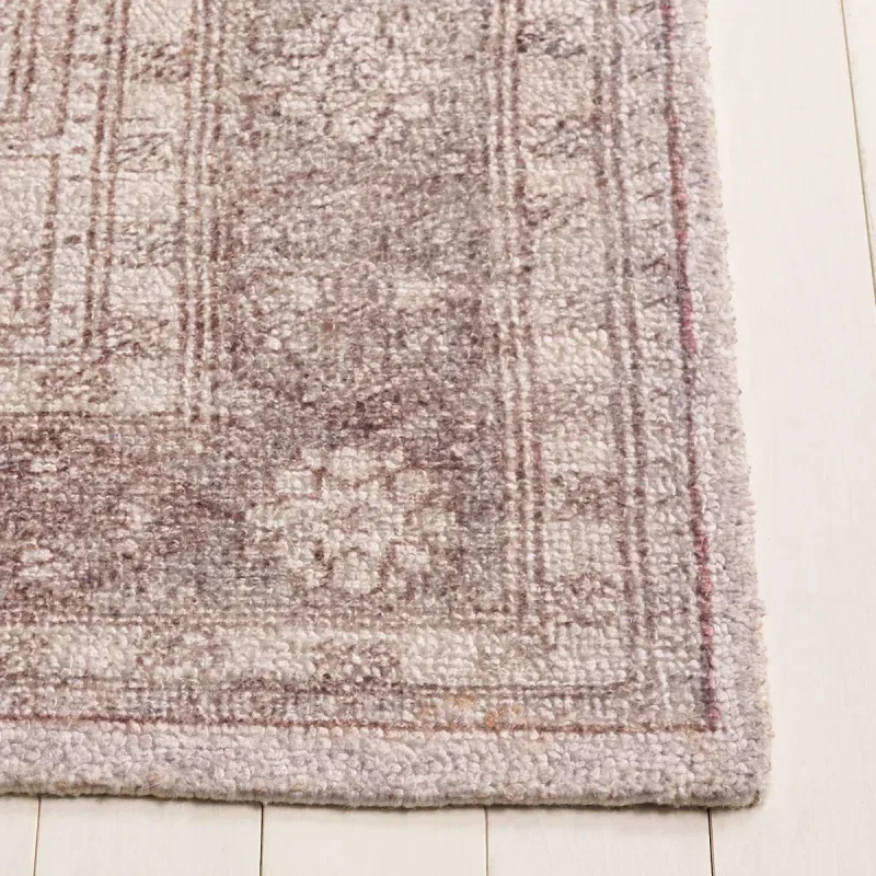 Tapete Pátina Medallón Monocromático en Gris con Beige