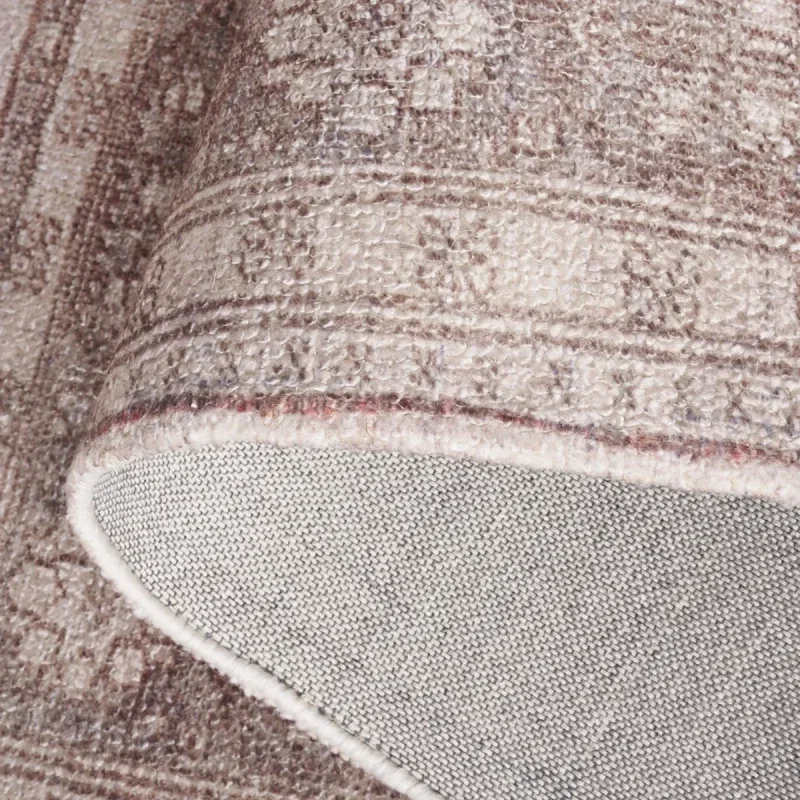 Tapete Pátina Medallón Monocromático en Gris con Beige