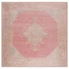 Tapete Pátina Medallón Oval en Rosa con Beige
