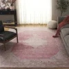 Tapete Pátina Medallón Oval en Rosa con Beige