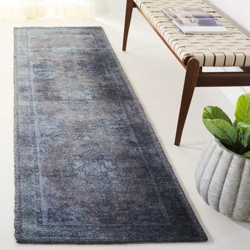 Tapete Pátina Persa Desvanecido en Azul con Gris