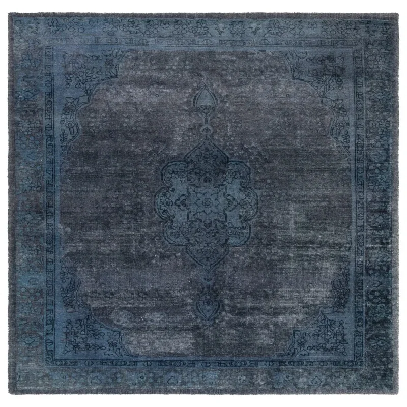 Tapete Pátina Persa Desvanecido en Azul con Gris