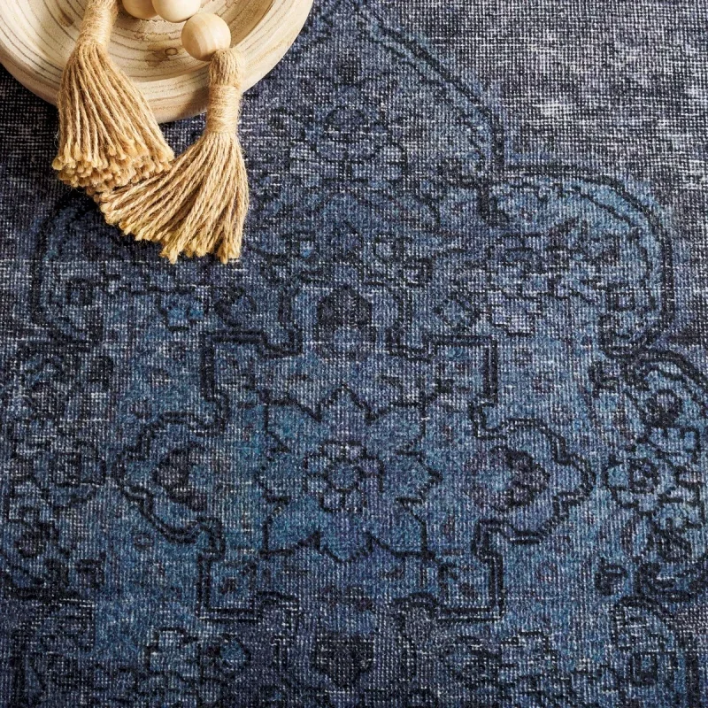 Tapete Pátina Persa Desvanecido en Azul con Gris