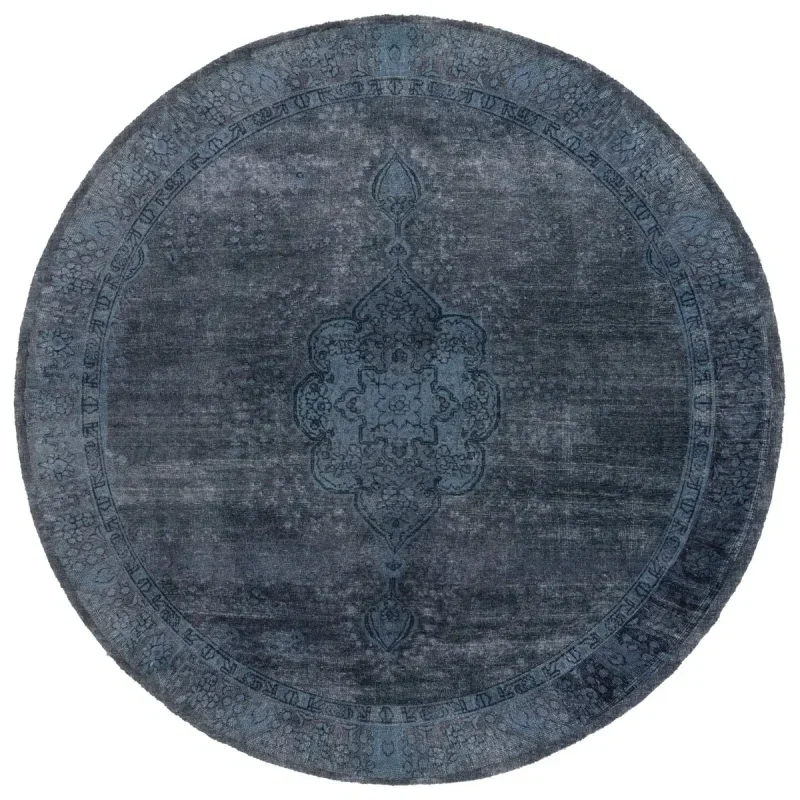 Tapete Pátina Persa Desvanecido en Azul con Gris