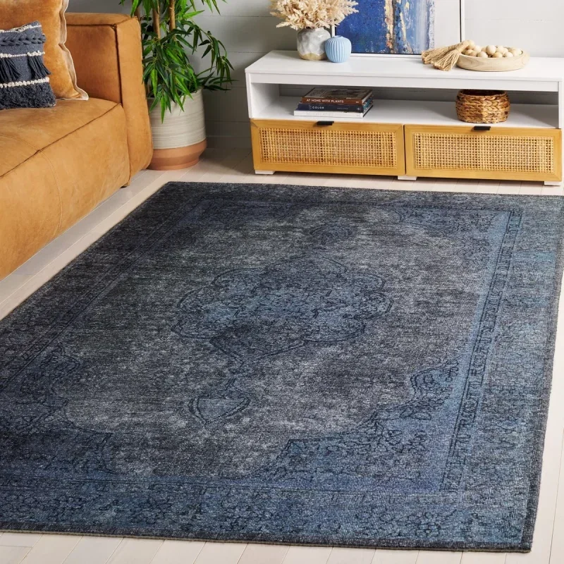 Tapete Pátina Persa Desvanecido en Azul con Gris