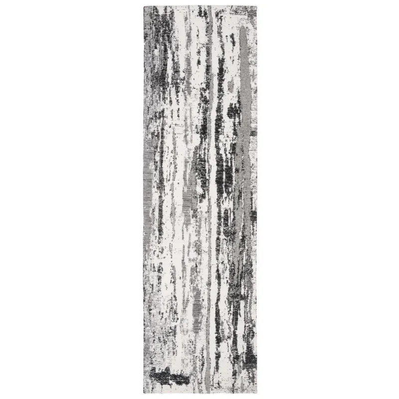 Tapete Pátina Trazos Verticales en Gris con Marfil