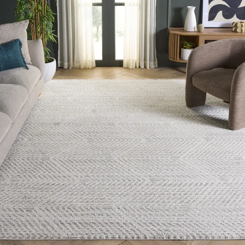 Tapete Renace Bandas Texturadas en Marfil con Gris