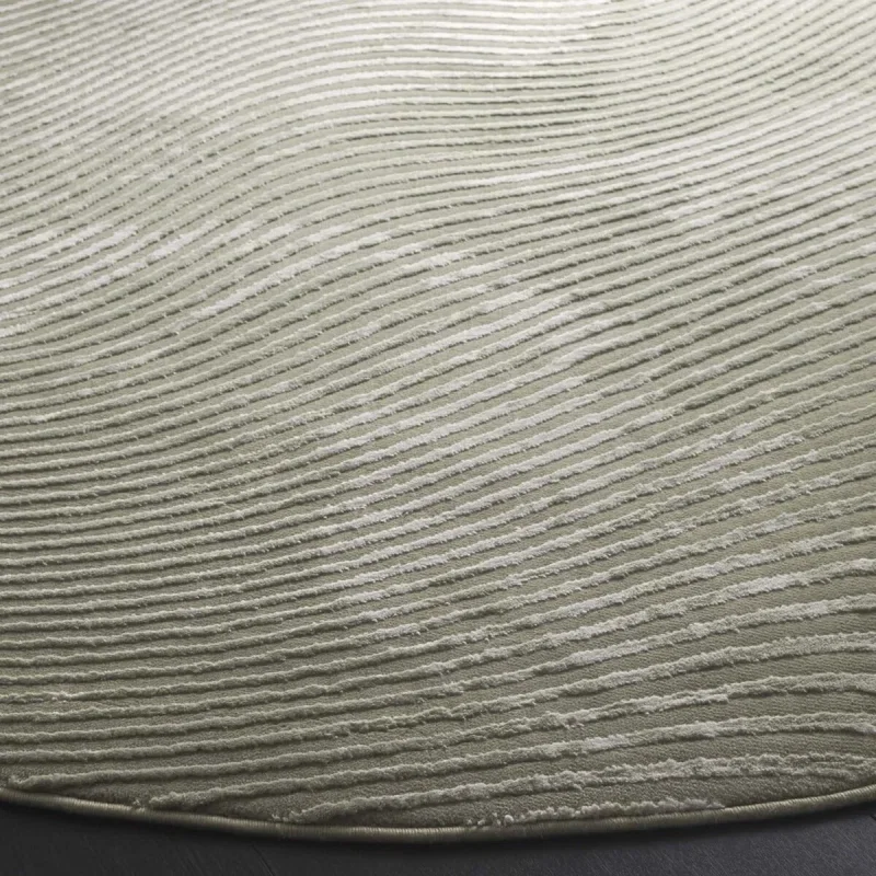 Tapete Renace Curvas Topográficas en Verde Salvia con Marfil