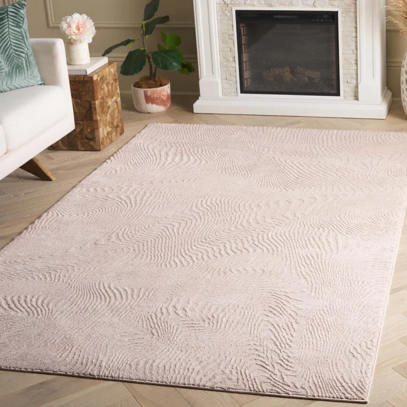 Tapete Renace Ondas Concéntricas en Rosa con Marfil