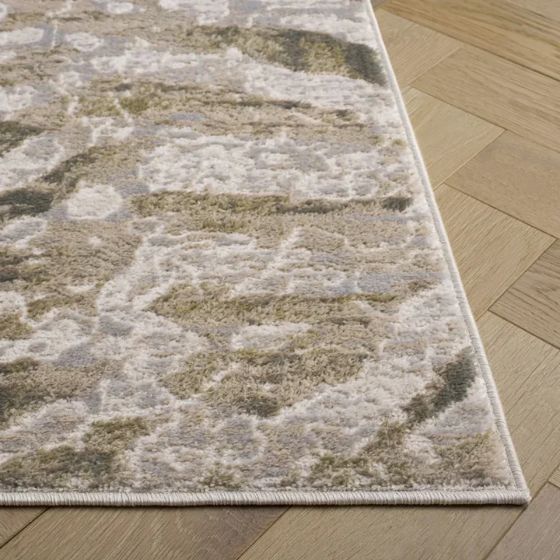 Tapete Alcalá Ondas Trazadas en Verde con Gris