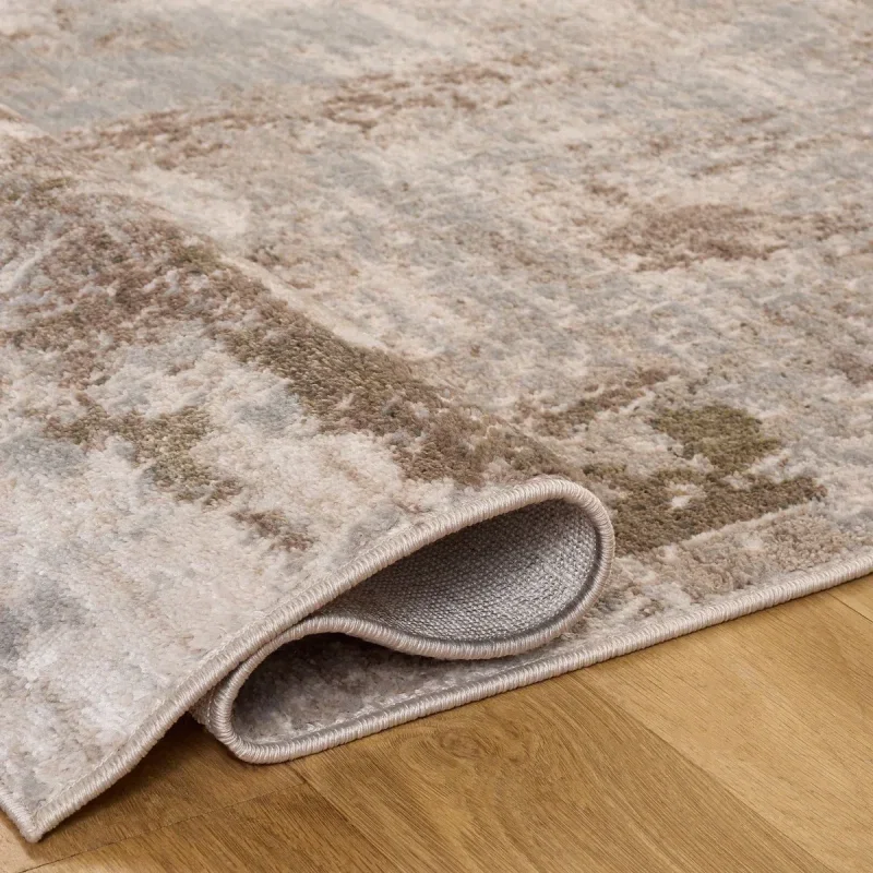 Tapete Alcalá Pinceladas Desgastadas en Gris con Beige