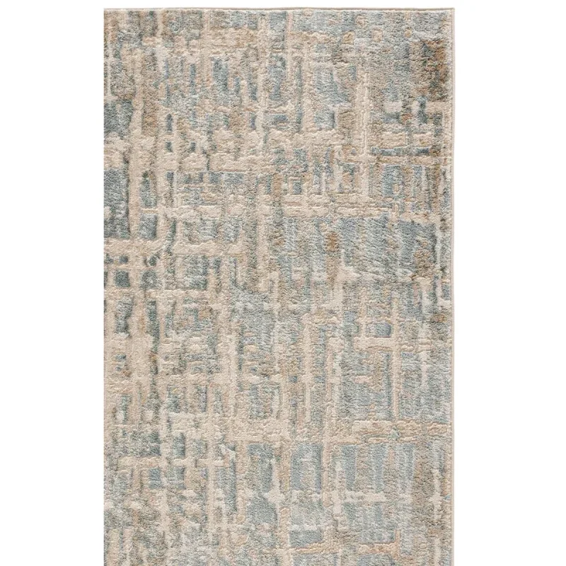 Tapete Alcalá Trama Cruzada en Azul con Beige