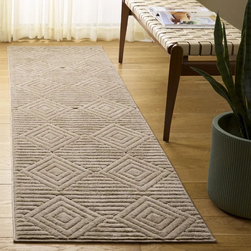 Tapete Dinos Rombos Concéntricos en Beige