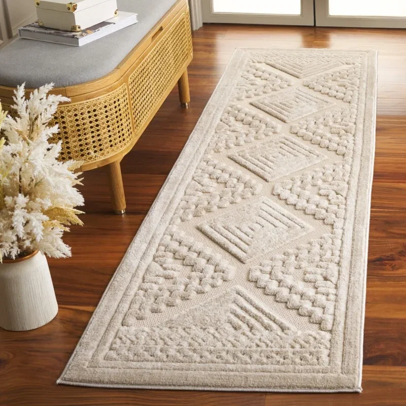 Tapete Dinos Rombos Enmarcados en Beige