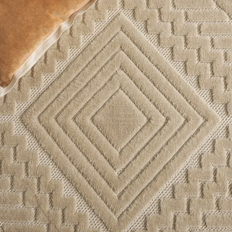 Tapete Dinos Rombos Enmarcados en Beige