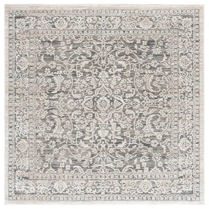 Tapete Luneta Arabescos Persas en Gris con Beige