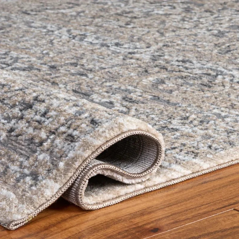 Tapete Luneta Arabescos Persas en Gris con Beige