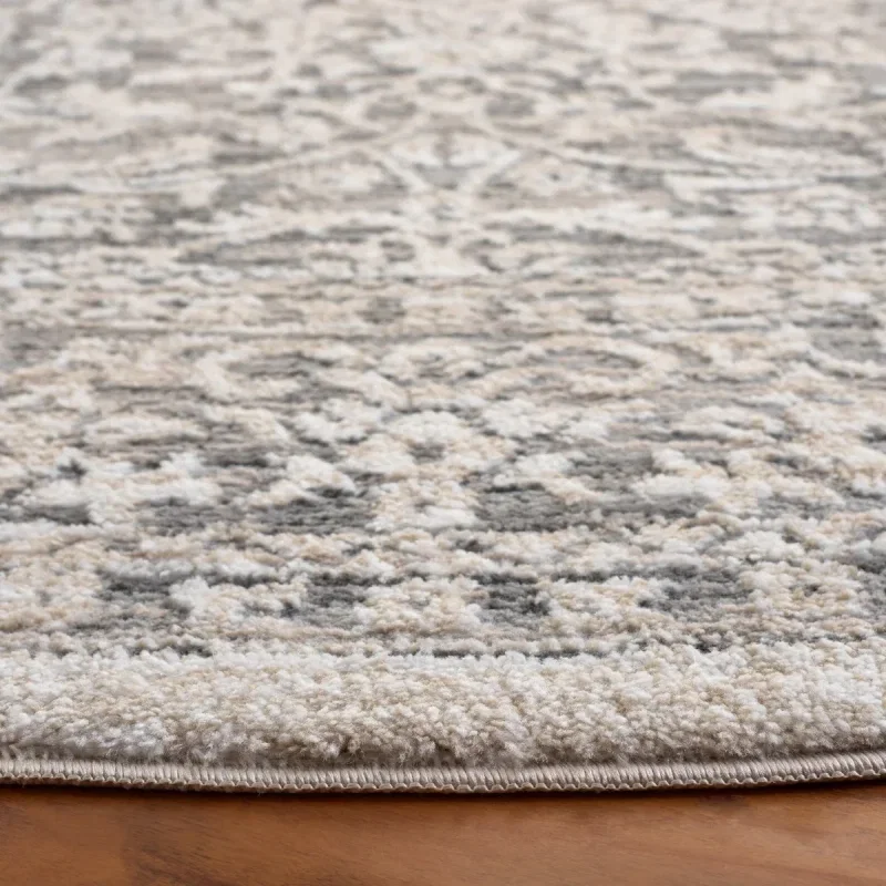 Tapete Luneta Arabescos Persas en Gris con Beige