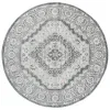 Tapete Luneta Medallón Octagonal en Marfil con Azul