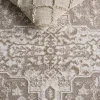 Tapete Luneta Medallón Ornamental en Beige con Gris