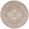 Tapete Luneta Medallón Ornamental en Beige con Gris