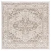 Tapete Luneta Medallón Ornamental en Marfil con Beige