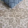 Tapete Luneta Medallón Ornamental en Marfil con Beige