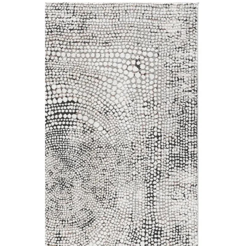 Tapete Luneta Mosaico de Puntos en Gris Carbón con Marfil
