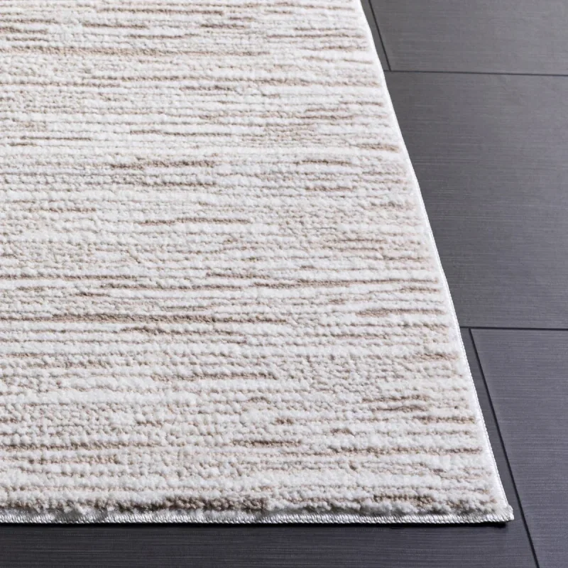 Tapete Luneta Vetas Horizontales en Beige con Marfil