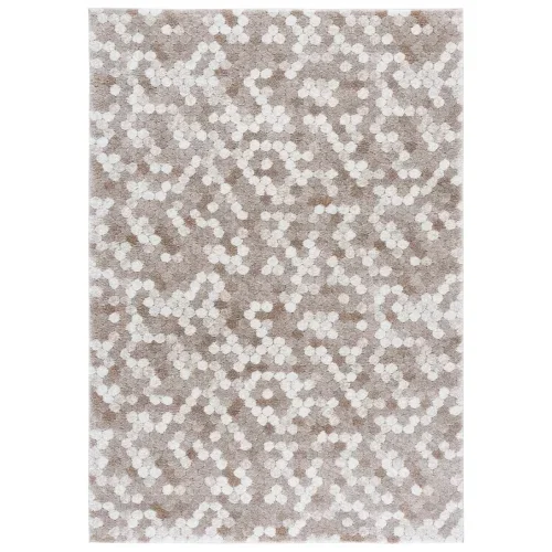Tapete Puerto Panal en Taupe con Marfil