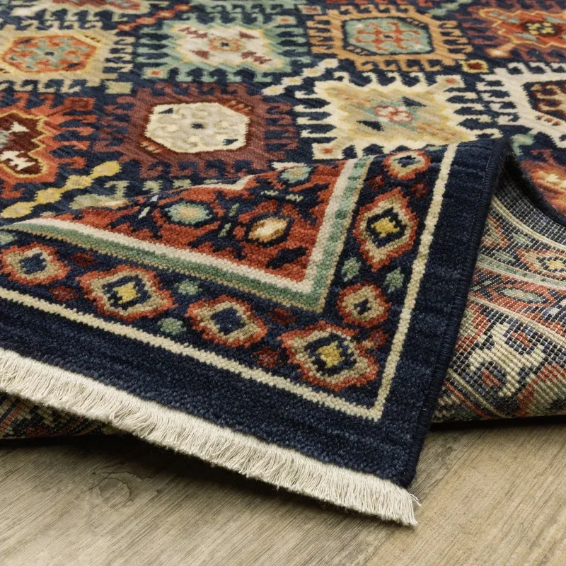Tapete Carmesí Rombos en Azul
