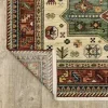 Tapete Carmesí Tribal en Marfil