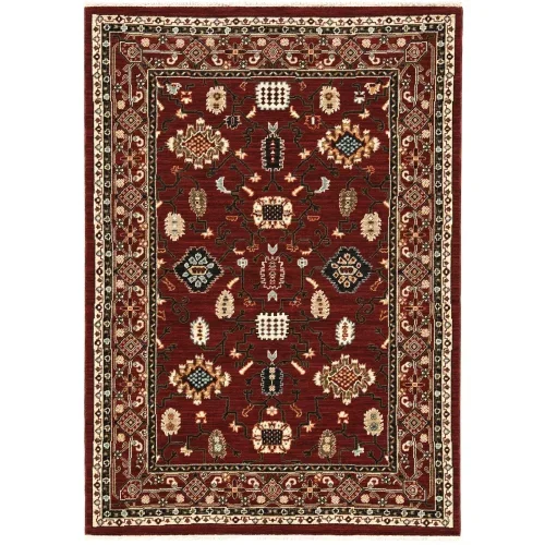 Tapete Carmesí Tribal en Rojo