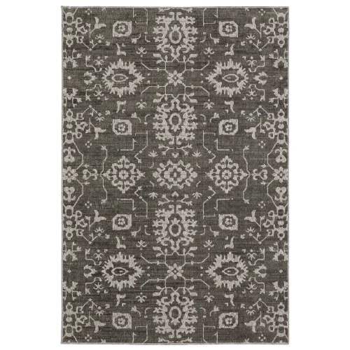 Tapete Enigma Herati en Gris Oscuro