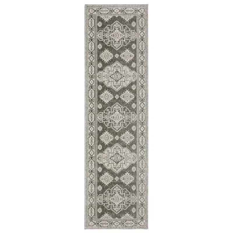 Tapete Enigma Kazak en Gris