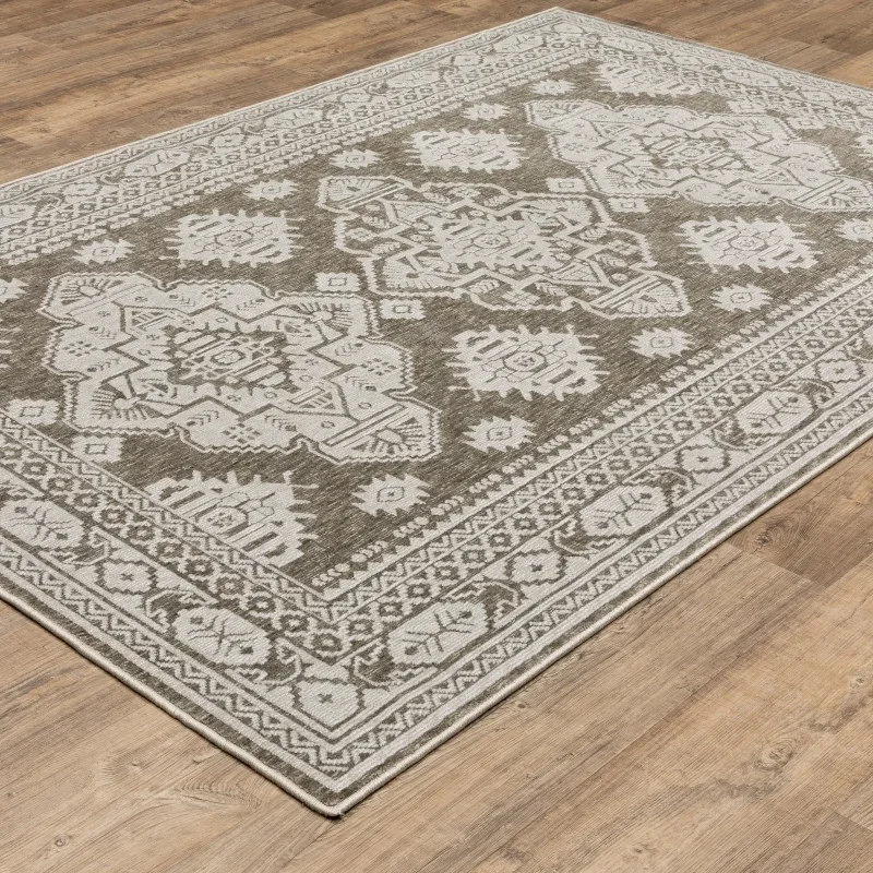 Tapete Enigma Kazak en Gris