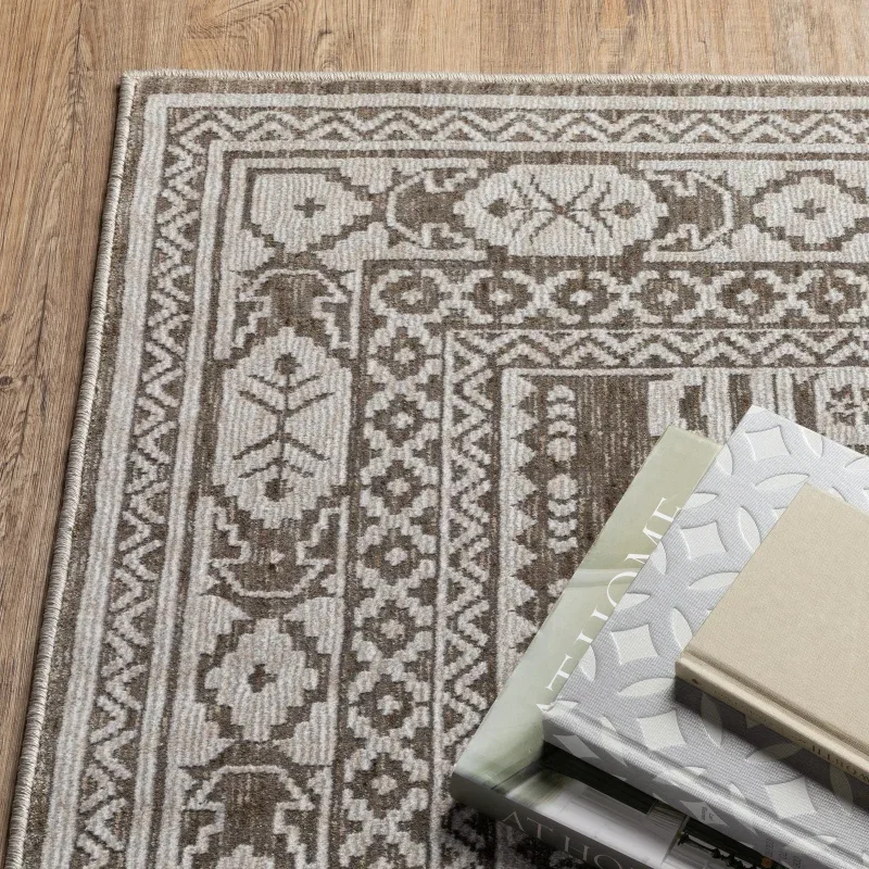 Tapete Enigma Kazak en Gris
