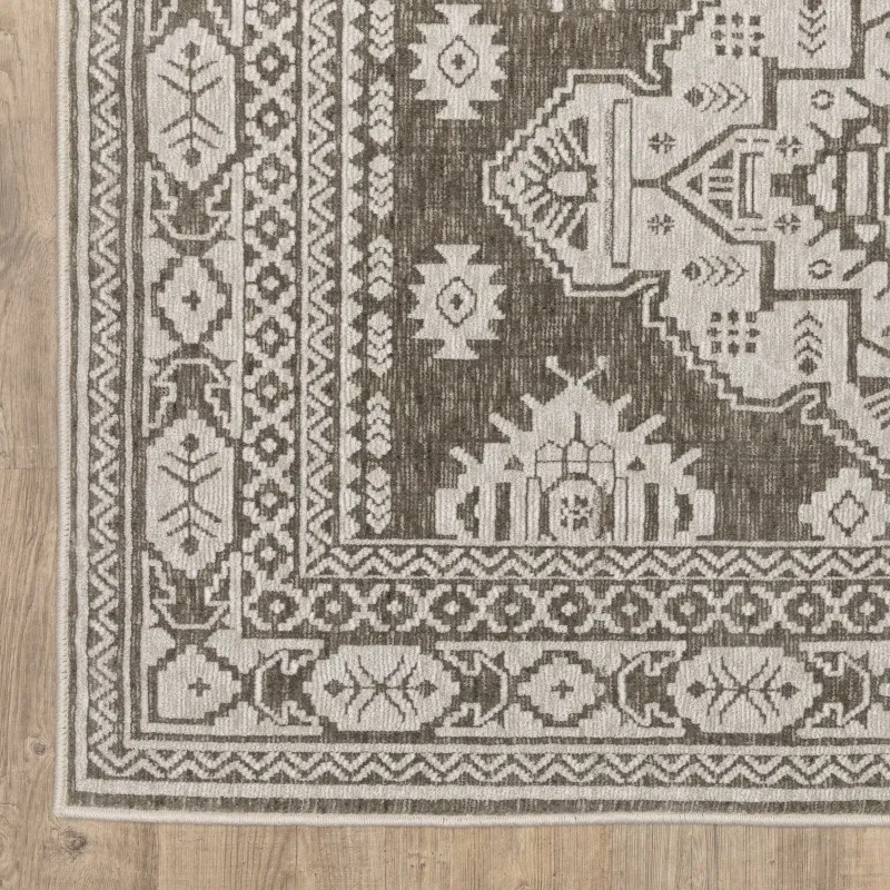 Tapete Enigma Kazak en Gris
