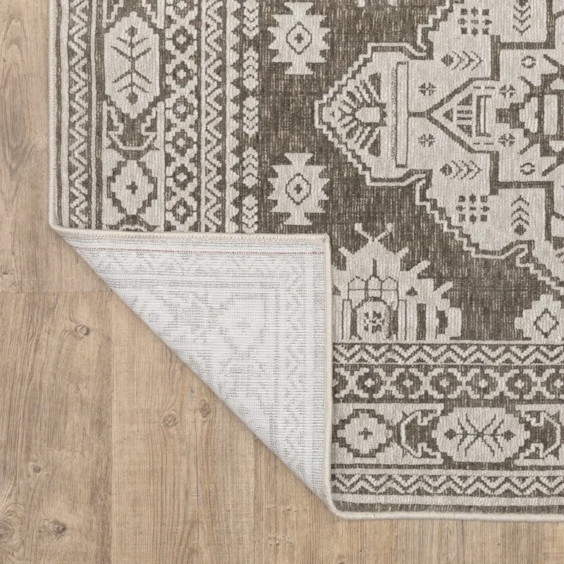 Tapete Enigma Kazak en Gris